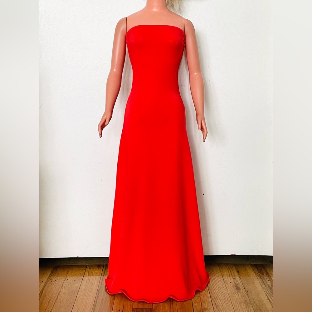 Long Red A-Line Dress for My Size Barbie Doll 36". Stretchy polyester. New